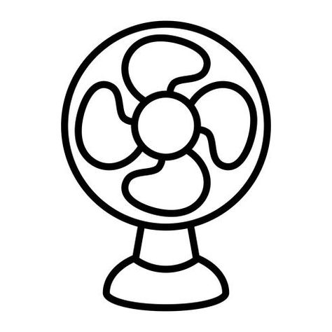 Cooling Fan How To Draw A Fan, Fan Doodle, Fan Clipart, Fan Template, Fan Drawing, Community Helpers, Easy Doodles Drawings, Wax Warmers, Simple Doodles