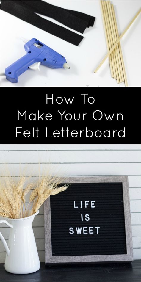 The easy way to create your own DIY felt letterboard. Instead of spending money on a fancy vintage felt message board, learn how to make your own. Get the DIY tutorial! Diy Letter Ideas, Diy Message Board, Diy Letter Board, Diy Felt Board, Felt Letter Board, Letter Decor, Diy Ombre, Letter Boards, Letter Decoration