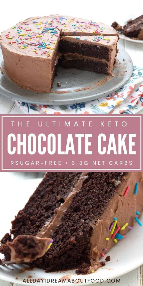 This is the ultimate keto chocolate cake recipe! It's moist and rich, with deep chocolate flavor. And you can make it totally dairy free too. Or not. That's up to you! Keto Friendly Cake Recipes, Keto Friendly Cake, Monk Fruit Chocolate Cake, Best Keto Cake Recipes, Easy Keto Chocolate Cake, Keto Dairy Free Dessert, Dairy Free Keto Desserts, Keto Cakes Recipes, Keto Cake Recipes Easy