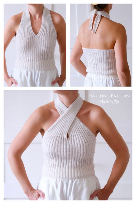 July Top Free Knitting Pattern Easy Summer Knitting Patterns Free, Knit Halter Top Pattern Free, Top Knitting Pattern Free, Summer Knitting Patterns Free, Halter Top Pattern Free, Knit Top Pattern Free, Knit Top Pattern, Top Pattern Free, Knit Tutorial