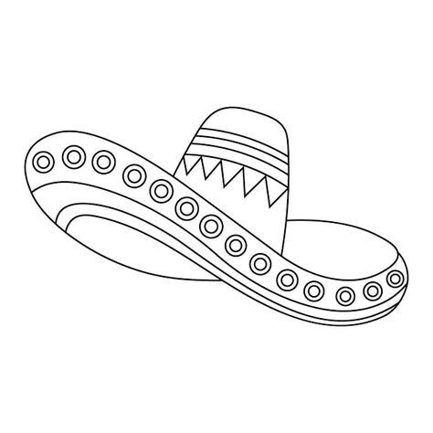 Arte lineal, sombrero adornado. símbolo ... | Premium Vector #Freepik #vector #sombrero-mexico #tradicional #sombrero-mexicano #simbolos-mexicanos Sombrero Drawing Simple, Sombrero Drawing, Sombrero Tattoo, Hispanic Heritage Month Crafts, Printable Valentines Coloring Pages, Mexico Tattoo, Valentine Coloring Pages, Interior Design Presentation, Valentine Coloring