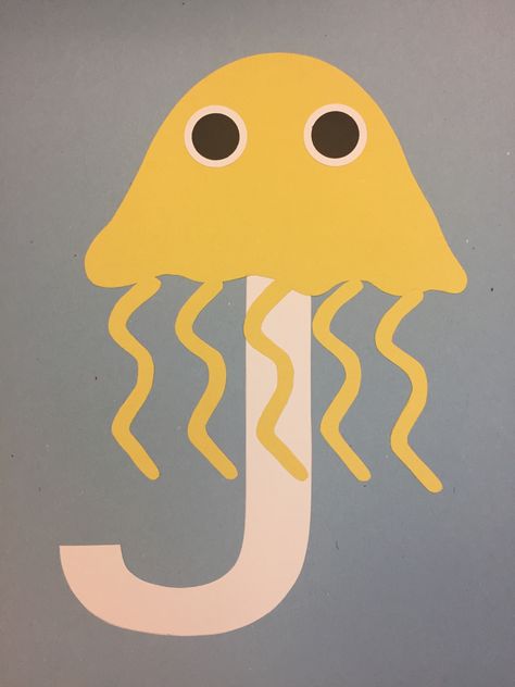 Letter J Jellyfish Craft, J Is For, Aa Letter, J Is For Jellyfish, Letter J Crafts, Zoo Phonics, Preschool Letter Crafts, Kindergarten Drawing, Alphabet Letter Activities