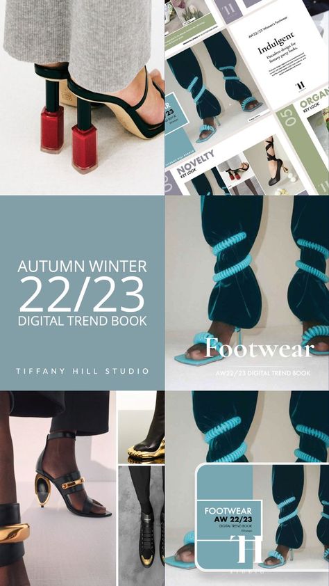 Our Women’s Fashion Footwear trend forecast for Autumn Winter 2022/23 identifies the key items for design development. Our forecast details the emerging trends within the women’s sector that will be in demand for the upcoming season. #AW2023 #AW2022 #AW22 #FW22 #Trend #Moodboard #Trending #TrendAnalysis #Fashion #LadiesFashion #Style #TrendBoard #TiffanyHillStudio #TrendForecaster #Mood #womensfashion #AW22footwear #footweartrends #winter2022 #wgsn #footwear #boots #shoes Shoes Trend 2023 Women, 2023 Fashion Trends Forecast, Trend Moodboard, Mood Board Fashion Inspiration, Fashion Trending Moodboard, Fashion Trend Book, Fantasy Party, Fall Winter Fashion Trends, Autumn Winter 2022