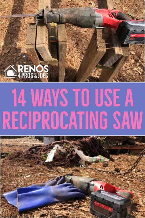 14 Reciprocating Saw Uses - Renos 4 Pros & Joes  #reciprocatingsaw #besttool #besttools #constructiontools #powertools #toolsmusthave #toolsmusthavediy #milwaukeepowertools #besttoolsfordiy Construction Hacks, Shop Hacks, Milwaukee Power Tools, Reciprocating Saws, Diy Handyman, Tool Tips, Moonshine Recipes, Woodworking Basics, Basement Ceiling