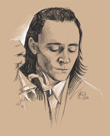 Loki fan art...I'm guessing it's charcoal or pencil with white chalk? Loki Meme, Loki Drawing, Marvel Art Drawings, Avengers Drawings, Loki Art, Loki Fanart, Crimson Peak, Marvel Drawings, 흑백 그림