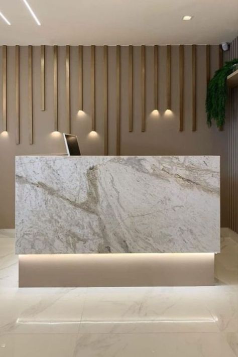 Marble Reception, Office Reception Table Design, Reception Counter Design, Doctor Office Design, Display Retail, Dental Office Design Interiors, Spa Room Decor, Reception Desk Design, Lobby Interior Design