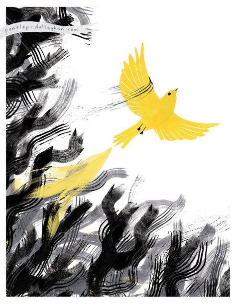 Yellow Bird Drawing, غلاف الكتاب, ポップアート ポスター, Arte Peculiar, Bird Drawing, Fear Of Flying, Haiwan Lucu, The Great, Beacon Of Hope