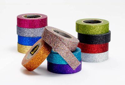 Scotch Expressions Glitter Tape Homemade Glitter, Washi Tape Ideas, Glitter Tape, Washi Tape Cards, Washi Tape Diy, Sticky Paper, Colorful Glitter, Card Making Crafts, Foil Paper