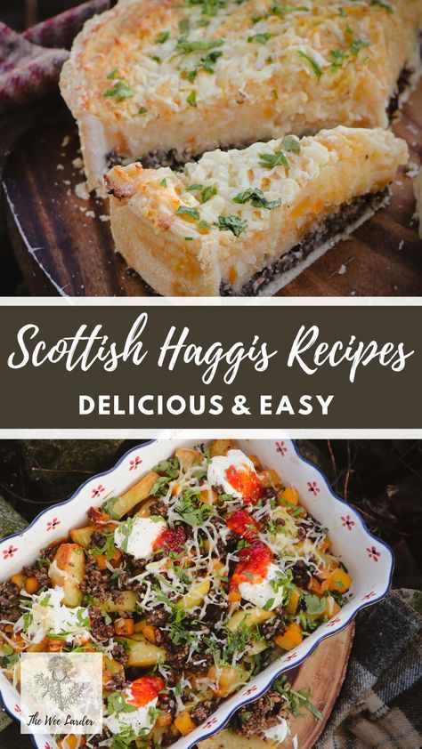 Scotland Food Scottish Recipes, Haggis Recipe Scotland, Traditional Scottish Food Recipes, Haggis Recipes, Scotland Recipes, English Tea Recipes, Scottish Autumn, Haggis Recipe, Haggis Neeps And Tatties