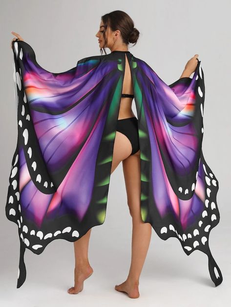 Butterfly Costume Cape | SHEIN Singapore Costume Capes, Cape Costume, Butterfly Costume, Animal Fabric, Outfits Curvy, Outfit 2022, Chubby Fashion, Plus Size Spring, Animal Costumes