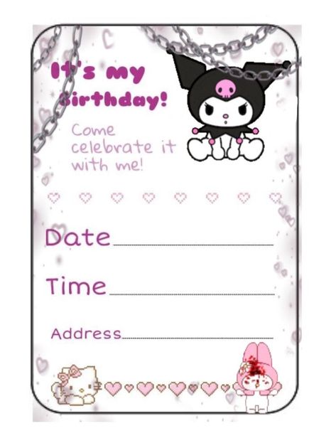 Kuromi Bday Invitations, Kuromi Birthday Invitation Card, Kuromi Birthday Party Invitations, Kuromi Birthday Invitation Template, Kuromi Invitation Card Template, Kuromi Invitation Card, Kuromi Invitation, Kuromi Birthday Invitation, Hello Kitty Invitation Card