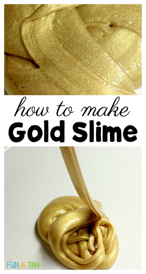 You need to read this if you’re wondering how to make gold slime! This three ingredient gold slime recipe is definitely a must make with the kids. I love that it can be incorporated into a preschool pirate theme or St. Patrick’s Day plans. #FunADay #PreschoolActivities #Slime #Slime Recipe #SlimeVideos #KidsActivities #HowtoMakeSlime #PirateTheme #StPatricksDay #StPatricksDayCrafts Make Slime At Home, Stretchy Slime, Edible Slime, Easy Slime Recipe, Diy Slime Recipe, Festa Harry Potter, Glitter Slime, How To Make Slime, St Patrick's Day Crafts