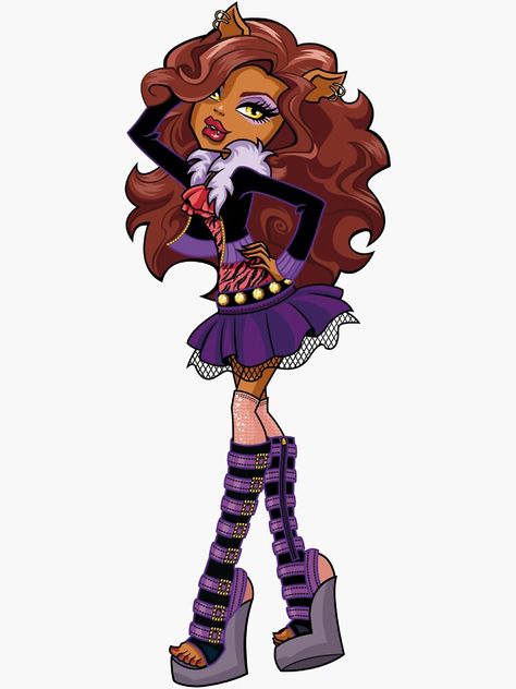 "Clawdeen Wolf" Sticker for Sale by mandy-2527 Monster High Art Clawdeen, G1 Clawdeen, Clawdeen Wolf Fanart, Clawdeen Monster High, Monster High Clawdeen Wolf, Monster High Halloween, Monster High Clawdeen, Wolf Sticker, Future Costume