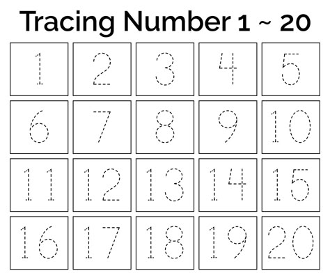 Tracing Numbers Preschool, Tracing 1-20 Free Printable, Number Practice Preschool Free Printable, Traceable Numbers 1-20 Free Printables, Number 11 Activity, Tracing Numbers 11-20 Free Printable, Number 20 Activities For Preschool, Trace Numbers 1-20 Free, 1 20 Number Worksheet