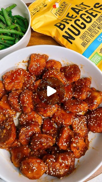 Dasha Spann | Easy Family Meals on Instagram: "#AD 15-Minute Dinner Idea: Homemade Orange Chicken using @FosterFarms Breast Nuggets to save time on prep!

I get a lot of requests for quick and easy meals that could be made in under 30 minutes and this is my #1 hack whenever I want to make our takeout favorites. It cuts the normal prep time in half, and because it’s practically made in one pot + air fryer, clean-up is minimal.

To Make this Orange Chicken Recipe, cook them in the Air Fryer according to instructions, until the chicken is cooked through and crispy.

While the chicken is cooking prepare the sauce:
1⁄4 cup Orange Marmalade (I use the no added sugar version)
1 cup orange juice
3 tbsp of soy sauce, barbeque sauce, rice wine vinegar, and oyster sauce each. 1 tbsp of brown sugar (o Easy Popcorn, 15 Minute Dinners, 30 Minute Dinners, Orange Chicken Recipe, Barbeque Sauce, Popcorn Chicken, Rice Wine Vinegar, Orange Chicken, Oyster Sauce