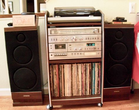 1980’s Stereo System And Speakers 1970s Stereo System, 80s Stereo System, 80s Stereo, Abby Core, Pioneer Audio, Campus Fashion, Historic Pictures, Big Speakers, Record Display