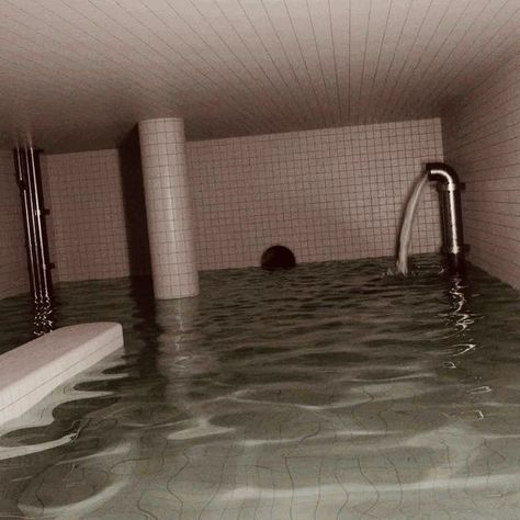 Liminal Swimming Pool, Liminal Space Swimming Pool, Liminal Pool Room, Poolroom Aesthetic, Pool Room Liminal Space, The Pool Rooms Backrooms, Liminal Space Water, Poolrooms Aesthetic, Poolrooms Liminal Spaces