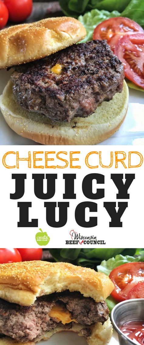 Homemade Burgers: The Cheese Curd Juicy Lucy will be the best thing to hit your grill or BBQ this summer. Learn how to make juicy burgers on the grill easily. These simple homemade hamburgers are so delicious, you won't be buying premade burgers again. Perfect for parties, grill outs, and BBQ parties. Best Grilled Burgers, Burgers On The Grill, Cheese Curd, Cookout Party, Bbq Parties, Juicy Burgers, Juicy Lucy, July Recipes, Easy Grilling