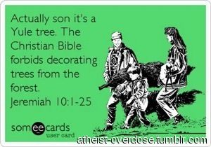 Yule Tree, Anti Religion, Winter Solstice, Christian Bible, E Card, Torah, Someecards, Yule, The Words