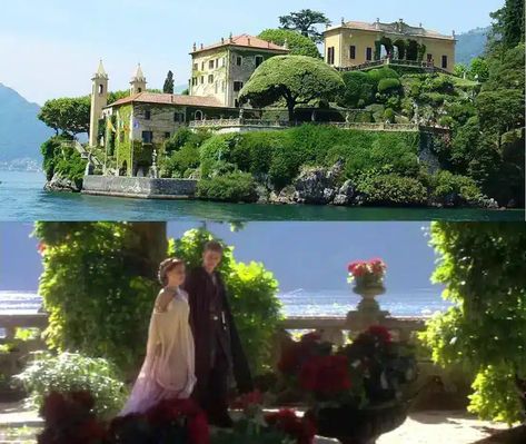 Star Wars at Lake Como - All scene location Lake Como Italy Wedding Star Wars, Italy Star Wars, Villa Del Balbianello Star Wars, Lake Como Star Wars, Lake Como Italy Aesthetic, Como Italy Aesthetic, Summer Italy Aesthetic, Door To Heaven, Paestum Italy