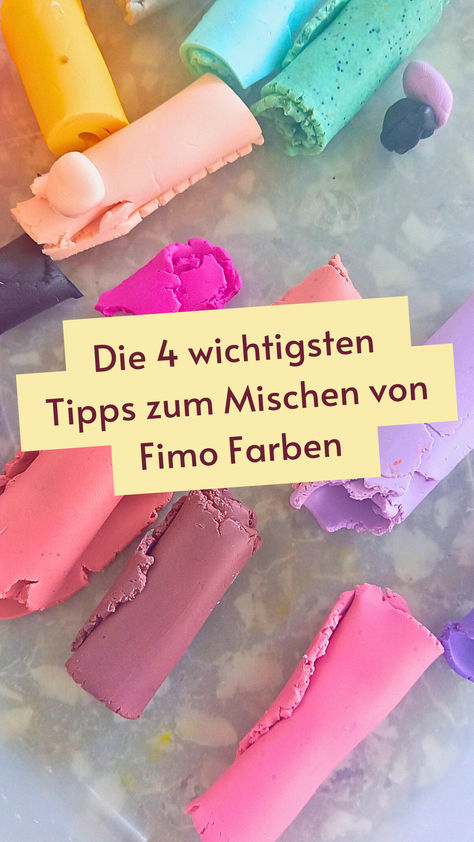 Die 4 wichtigsten Tipps beim Mischen von Fimo-Farben. Diy Fimo, Polymer Clay, Drinks, Quick Saves, Fimo