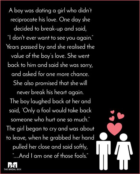 Short Teenage Love Stories - Only Fools Cute Love Story Quotes, Short Stories About Love, Short Love Story Quotes, Real Love Stories, Heart Touching Stories True Love, Romance Short Stories, Cute Couple Stories Romantic, Text For Story, Short Love Stories To Read