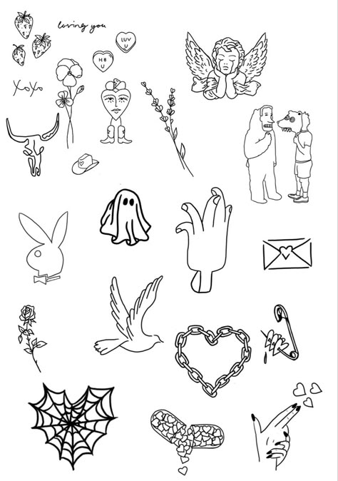 put together by me :) top left is from @ hmatthews826 Cute Tattoo Flash Sheet, Left Right Tattoo, Top Of Hand Tattoo, Flash Art Tattoo Simple, Tiny Flash Tattoo, Left And Right Tattoos, Little Cute Tattoos, Cool Tattoo Flash, Cool Flash Tattoos