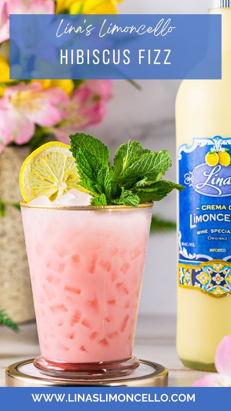 This creamy, refreshing summer pink drink is perfect for entertaining. Made with Lina's Limoncello, gin, and citrus for a refreshing cocktail. Cookout Drinks, Cocktail With Gin, Limoncello Cocktail, Hibiscus Cocktail, Frozen Drinks Alcohol, 4th Of July Cocktails, Limoncello Cocktails, Limoncello Recipe, Summer Drinks Alcohol