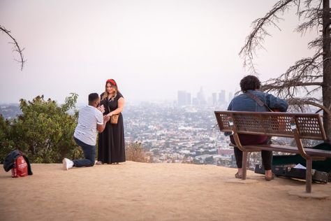 Griffith Observatory Proposal Photos: Garry Tiffany - Paparazzi Proposals Griffith Observatory Proposal, Griffith Observatory, Griffith Park, Couples Walking, Proposal Photos, Hollywood Sign, Wedding Proposals, Surprise Proposal, Marriage Proposal