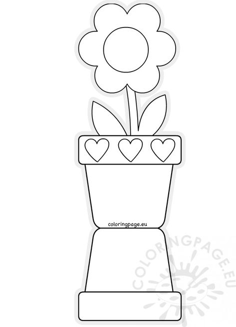 Mothers Day Cards For Kids To Make, Flower Pot Template, Flower Card Template, Mothers Day Template, Pot Template, Flower Pot Card, Mothers Day Coloring Cards, Mothers Day Cards Craft, Mothers Day Card Template