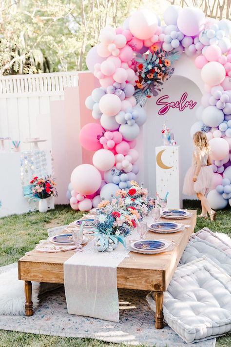 "Stay Wild, Moon Child" Dreamy Birthday Party on Kara's Party Ideas | KarasPartyIdeas.com Childs Birthday Party, Moon Bday Theme, Childrens Party Ideas, Children Birthday Party Ideas, Children Birthday Decoration Ideas, Child Birthday Party, Moon Birthday Theme, Toddler Party Ideas, Moon Themed Birthday Party