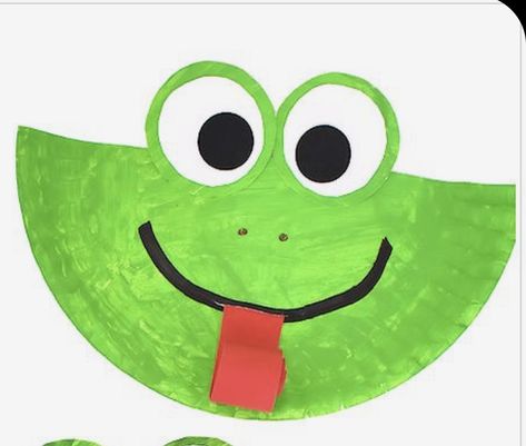 F-Frog Paper Plate Animals Crafts, Zoo Animal Crafts, Paper Plate Animals, Snake Crafts, Frog Face, Hedgehog Craft, Monkey Crafts, Elephant Crafts, Fun Craft Ideas