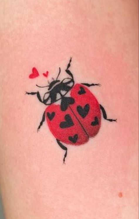 Lovebug Tattoo, 2024 Tattoo, Apple Tattoo, Ladybug Tattoo, Lady Bug Tattoo, Small Tats, Bug Tattoo, Drip Art, Stick Crafts