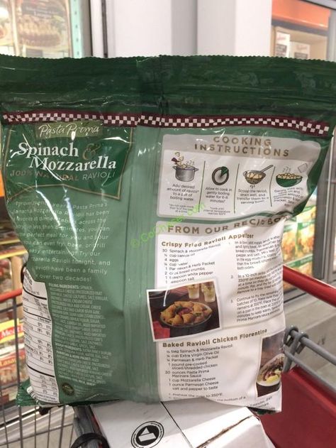 Spinach Mozzarella Ravioli Costco, Spinach Mozzarella, Cooking Spinach, Spinach Ravioli, Ravioli Pasta, Costco Meals, Recipes Savory, Crispy Fry, Coupon Book