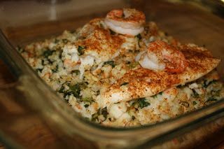 Baked Tilapia with Shrimp Stuffing  I didn't have the seasoning, so just used cayenne pepper and sea salt. I used uncooked shrimp, so cooked that first, then cooked the garlic, etc. in the same pan. I would add Parmesan to the filling next time, but this recipe is so delicious and quick. Served with rice and steamed asparagus- dinner done in 35 minutes. Tilapia And Shrimp Recipes, Tilapia Shrimp Recipe, Tilapia And Shrimp, Shrimp Stuffing, Asparagus Dinner, Healthy Tilapia, Frozen Tilapia, Baked Shrimp Recipes, Grilled Tilapia