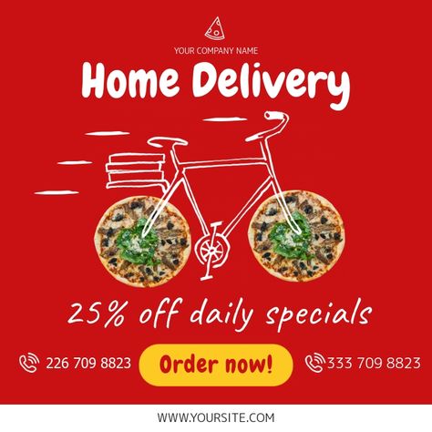 Free Delivery Design, Free Food Delivery, Restaurant Flyers, Restaurant Advertising, Advertising Flyers, Restaurant Social Media, Food Promotion, Advertisement Poster, Restaurant Poster