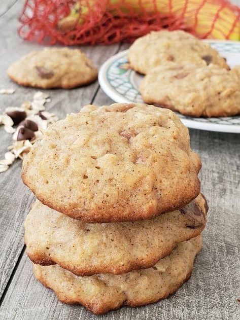 Vintage Banana Drop Cookies: Mom's 1940s Recipe - NewsBreak Cookie Jar Recipe, Banana Chocolate Chip Bars, Old Fashioned Oatmeal Cookies, Chocolate Chip Oatmeal Cookies, Banana Chocolate Chip Cookies, Gourmet Bakery, Plain Cookies, Cooking Tricks, Italian Cookie Recipes