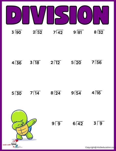 2nd Grade Division Worksheet For Online Activity | FREE Download Homeschool Design, Worksheets 2nd Grade, Abc Order Worksheet, Division Worksheets, Fish Coloring Page, Fractions Worksheets, Pattern Coloring Pages, Abc Order, Cat Coloring Page