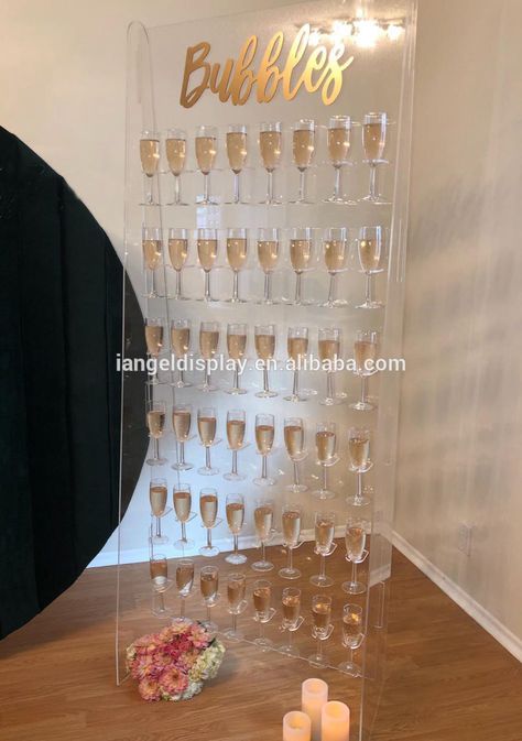 Source Iangel customized champagne wall wedding display acrylic prosecco wall on m.alibaba.com Clear Acrylic Champagne Wall, Champagne Wall Acrylic, Acrylic Champagne Wall, Champagne Wall With Balloons, Champagne Wall Display, Champagne Wall Ideas, Diy Champagne Wall, Champagne Wall Wedding, Prosecco Wall