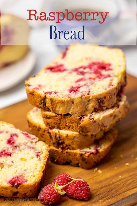 Raspberry Bread Raspberry Bread Recipes, Raspberry Quick Bread, Raspberry Bread, Lemon Raspberry Muffins, Dessert Breads, Baked Good, Delicious Sweets, Lemon Bread, Easy Treat