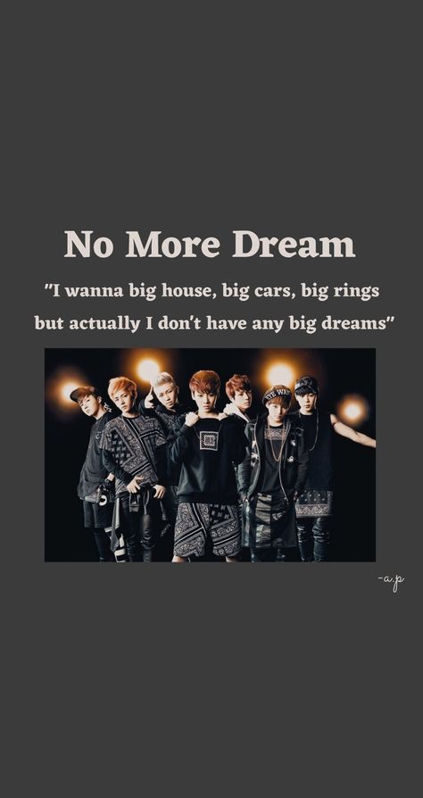 No More Dream Lyrics, Bts Meaningful Lyrics Quotes, Bts No More Dream, Bts No, Bts Songs, Bts Lyrics, Rapper Quotes, Meaningful Lyrics, Bts Lyrics Quotes