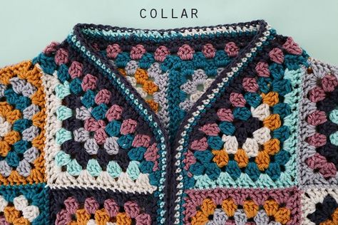 Granny Square Cardigans, Square Cardigan Crochet Pattern, Granny Square Cardigan Crochet Pattern, Sunflower Cardigan, Crochet A Granny Square, Granny Sweater, Crochet Blouses, Crochet Garments, Granny Square Cardigan