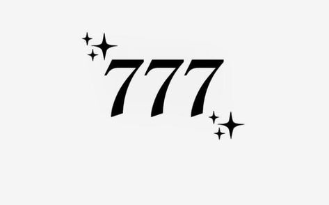 777 Tattoo Design, 777 Angel Number Tattoo, David Thornton, Number Angel, 777 Angel Number, 777 Tattoo, Phrase Tattoos, Number Tattoos, Writing Tattoos