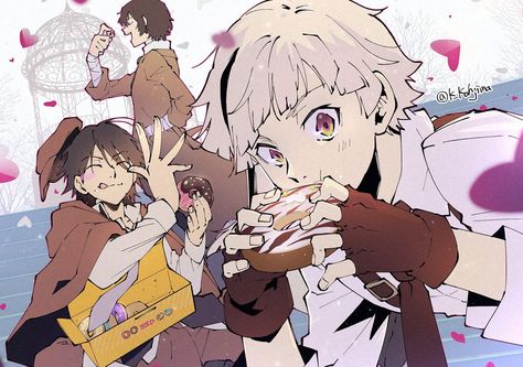 🍩 #bsd Bsd Trio Matching Pfp, Bsd Matching Pfp For 3, Atsushi Pfp, Bsd Matching Pfp, Bungou Stray Dogs Atsushi, Bsd Characters, Animes Emo, Group Of Dogs, Dazai Bungou Stray Dogs