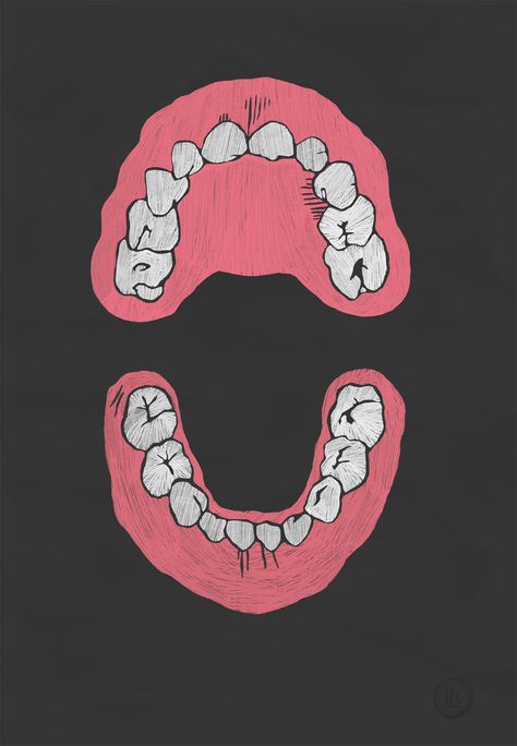 Open Mouth Drawing, Mouth Illustration, Teeth Illustration, Teeth Drawing, Tooth Cartoon, Teeth Logo, Printmaking Projects, Teeth Art, Big Teeth