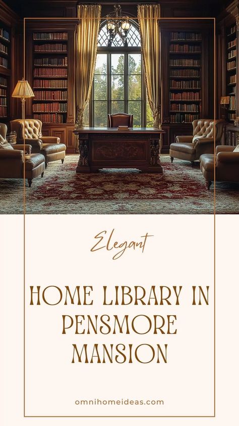 Elegant Home Library Home Library Ideas Cozy, Old English Library, Grand Library, Reading Spaces, English Library, Dark Mahogany, Built In Bookcase, Library Ideas, Elegant Home