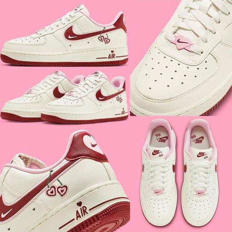 JustFreshKicks on Instagram: "Official Look at the 2023 Nike Air Force 1 Low “Valentine’s Day” releasing next month. 🏩" Valentine Dunks, Dunks 2023, Nike Shoes Girls, Pretty Shoes Sneakers, All Nike Shoes, Nike Air Shoes, Cute Nike Shoes, Cute Sneakers, Hype Shoes