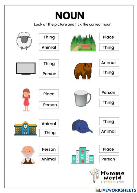 Nouns For 2nd Grade, English Nouns Worksheets, Noun Work Sheet For Grade 1, Worksheet For Noun For Grade 1, 1st Grade Noun Worksheet, Noun For Kindergarten, Type Of Nouns Worksheet, Sorting Nouns Worksheet, Noun Sorting Worksheet