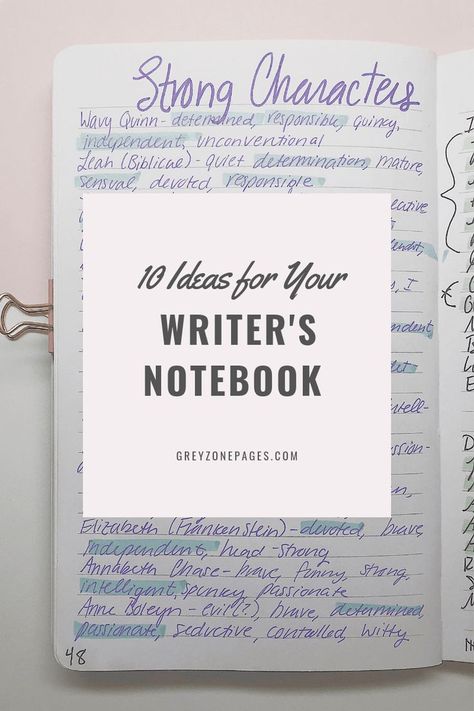 Read for a peak into a novelist's notebook for ten creative ideas for your own writer's notebook. A Writer's Life, Writers Notebook, Writing Characters, Writing Notebook, Book Writing Tips, Writing Project, Writing Resources, Writing Life, Writing Advice