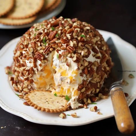 Pineapple Pecan Cheese Ball Cheese Ball Recipes Easy Pineapple, Heavenly Pineapple Cheeseball, Pineapple Cheeseball Easy, Heavenly Pineapple Cheese Ball, Pineapple Cheeseball Recipes, Pineapple Cheeseball, Cream Cheese Balls Recipe, Pineapple Cheese Ball, Cheeseball Recipes